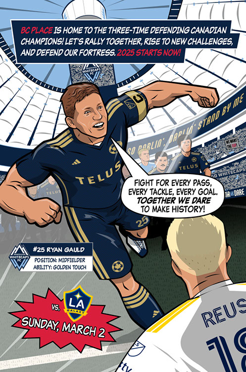 Seattle Sounders FC soccer poster art by Bill Wood.