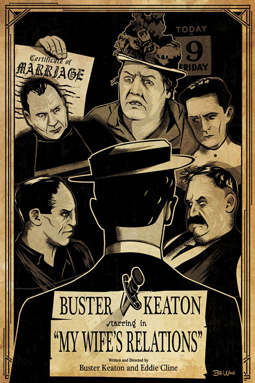 Buster Keaton movie poster art by Bill Wood.