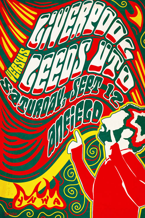 Premier League matchday poster art by Bill Wood.