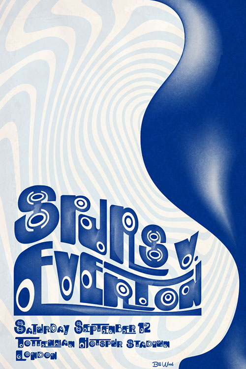 Premier League matchday poster art by Bill Wood.