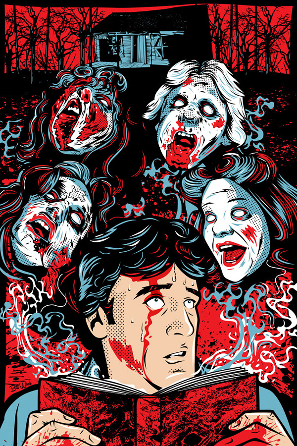 The Evil Dead movie poster art by Bill Wood.