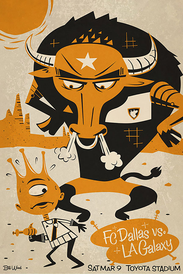 FC Dallas soccer poster art by Bill Wood.