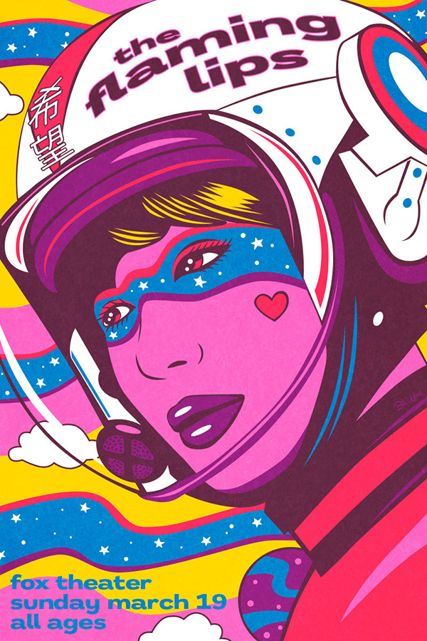The Flaming Lips poster art by Bill Wood.