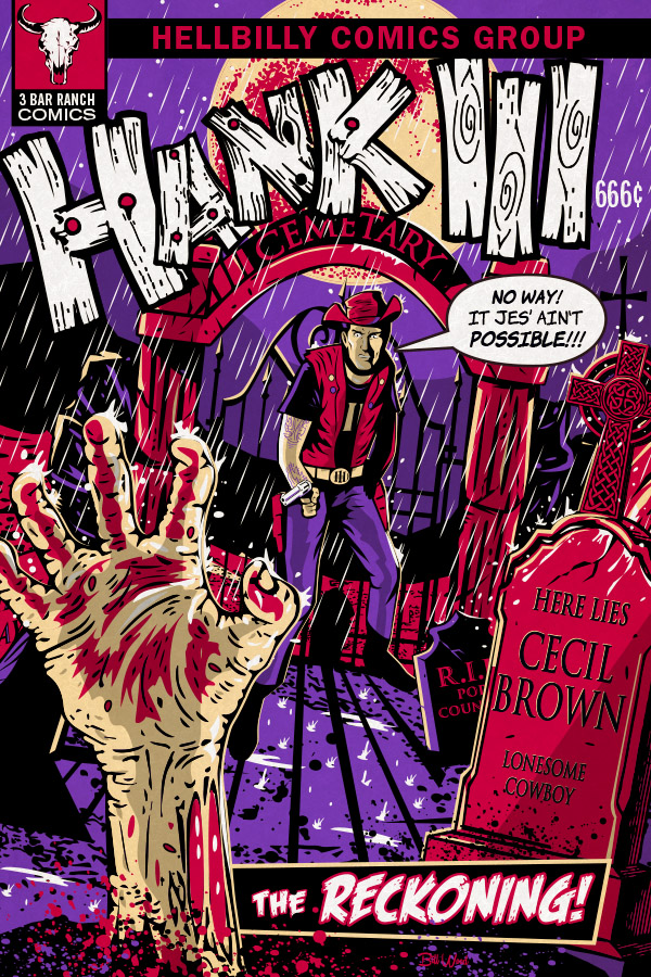 Hank Williams III poster art by Bill Wood.