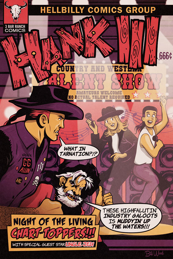 Hank Williams III poster art by Bill Wood.