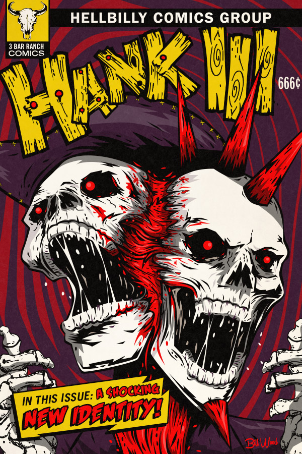 Hank Williams III poster art by Bill Wood.