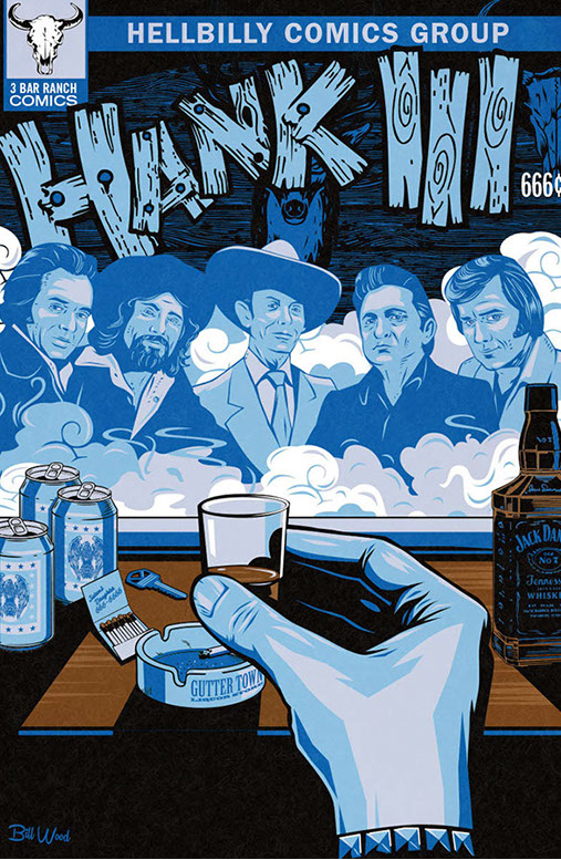 Hank Williams III poster art by Bill Wood.