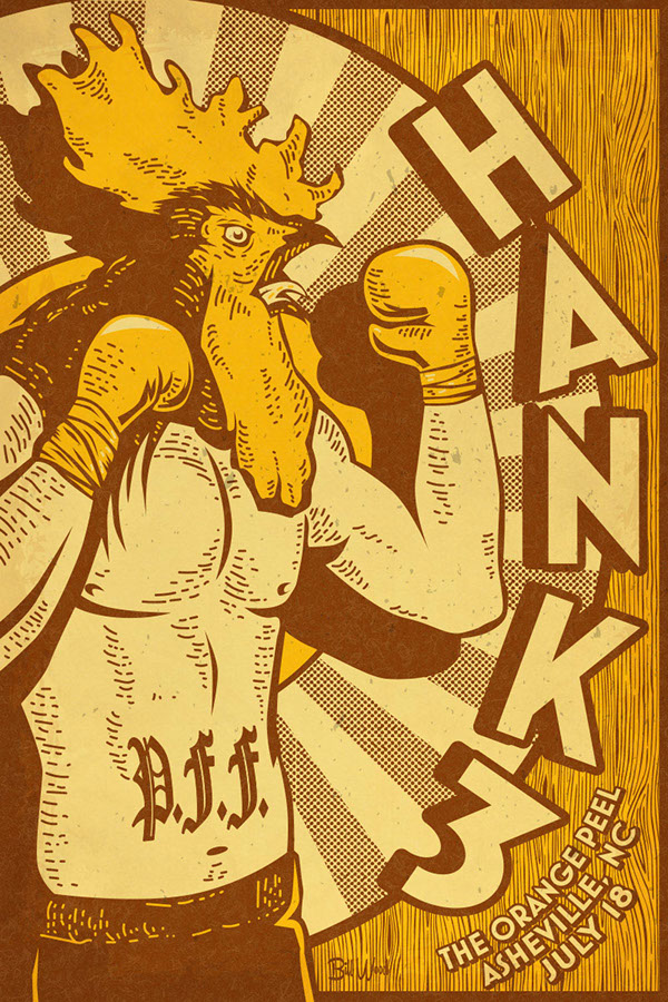 Hank Williams III poster art by Bill Wood.