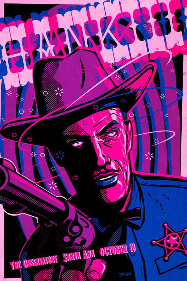 Hank Williams III poster art by Bill Wood.