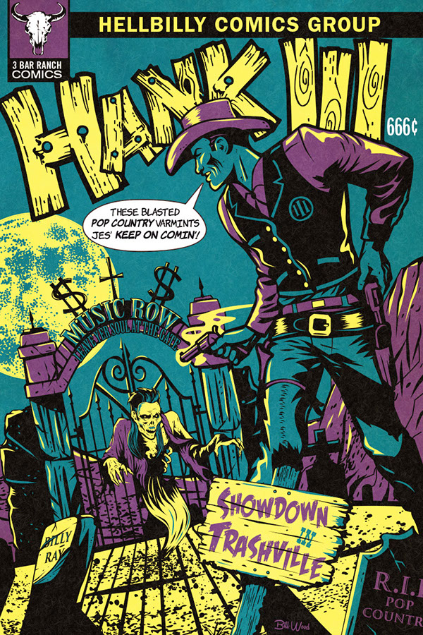 Hank Williams III poster art by Bill Wood.
