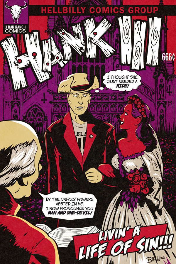 Hank Williams III poster art by Bill Wood.