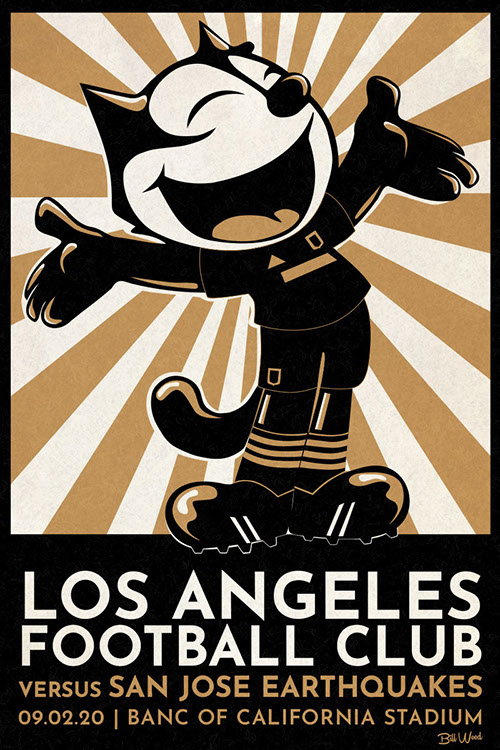 LAFC soccer poster art by Bill Wood.