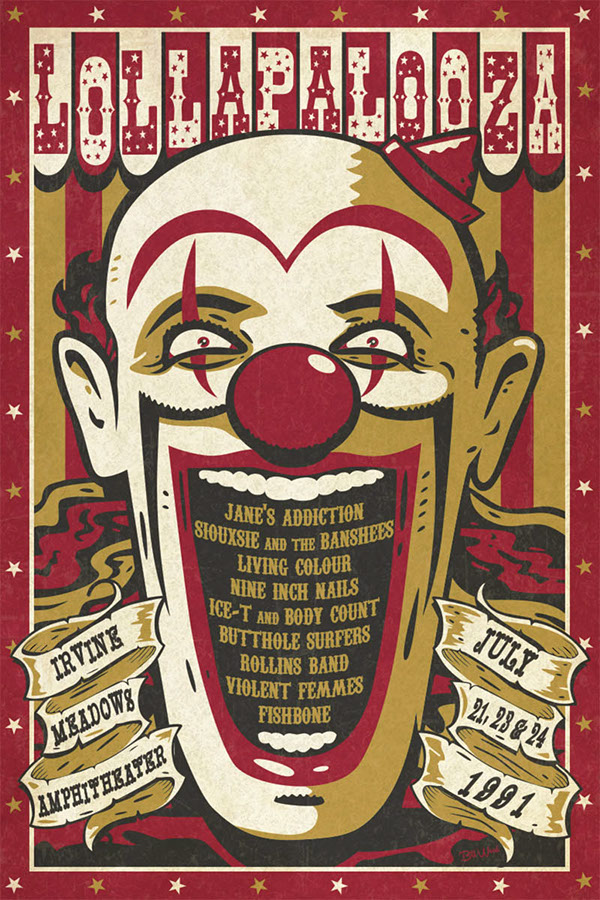 Lollapalooza poster art by Bill Wood.