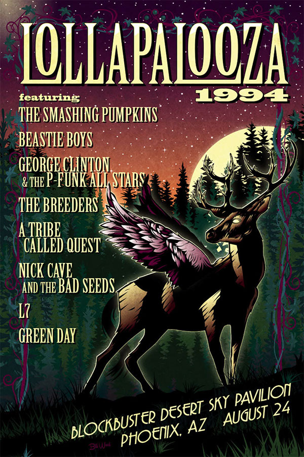 Lollapalooza poster art by Bill Wood.