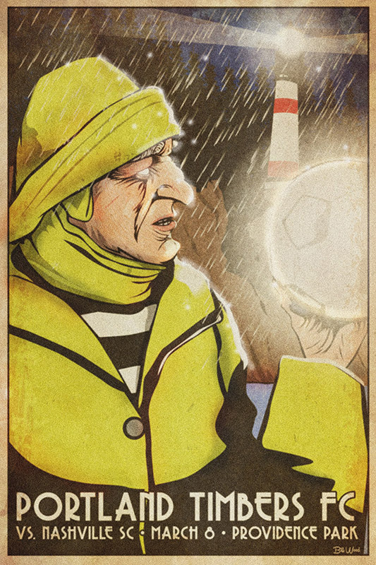 Major League Soccer poster art by Bill Wood.