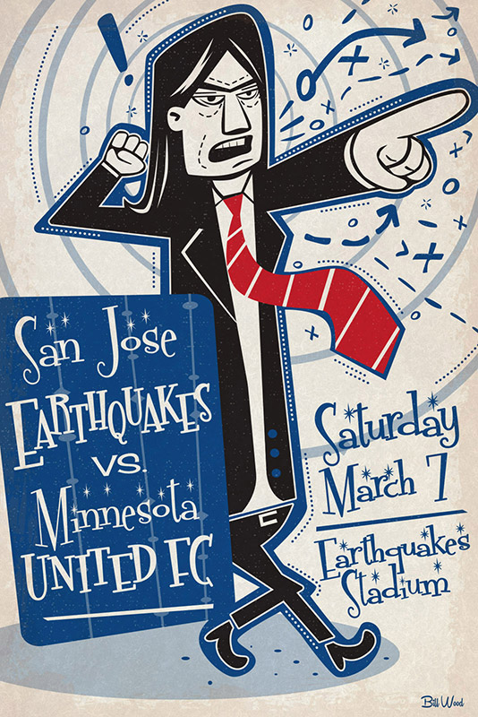 Major League Soccer poster art by Bill Wood.