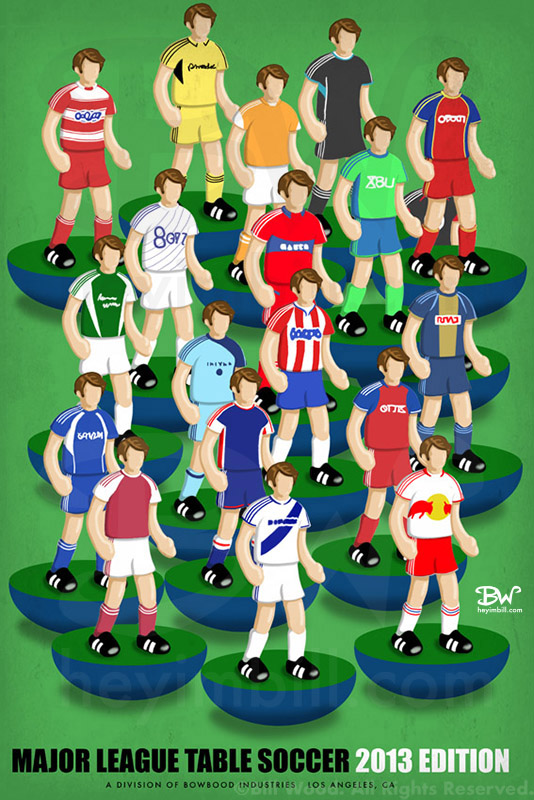 Major League Soccer poster art by Bill Wood.