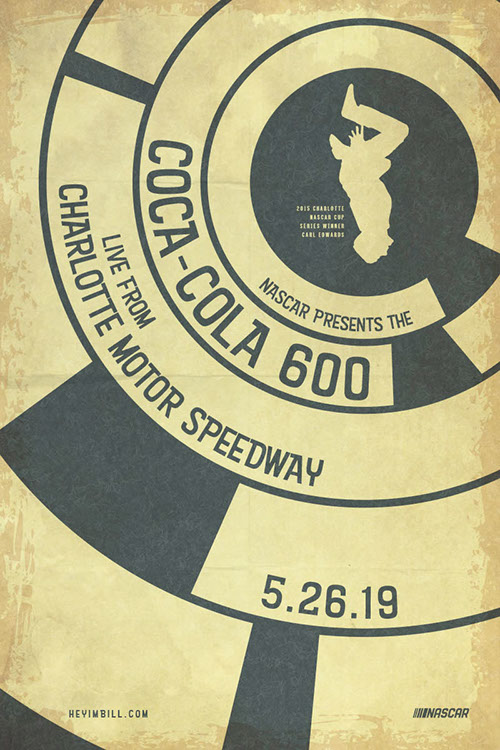 NASCAR poster art by Bill Wood.