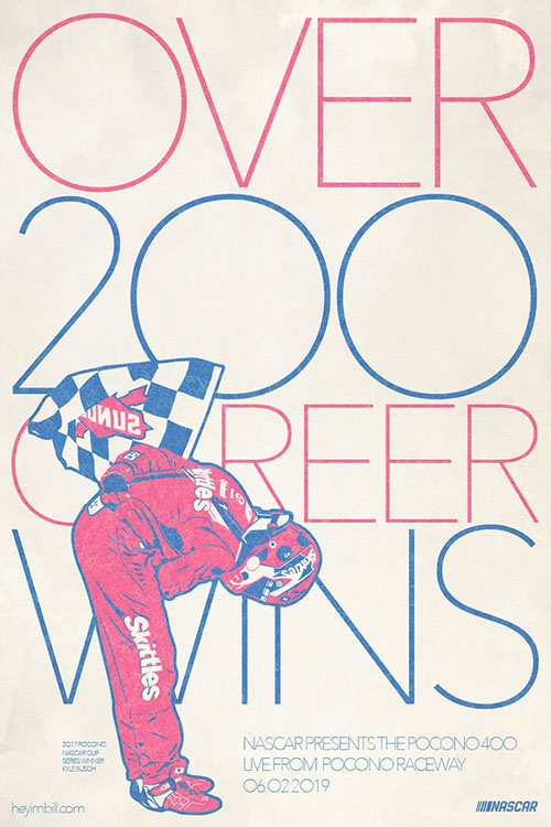 NASCAR poster art by Bill Wood.