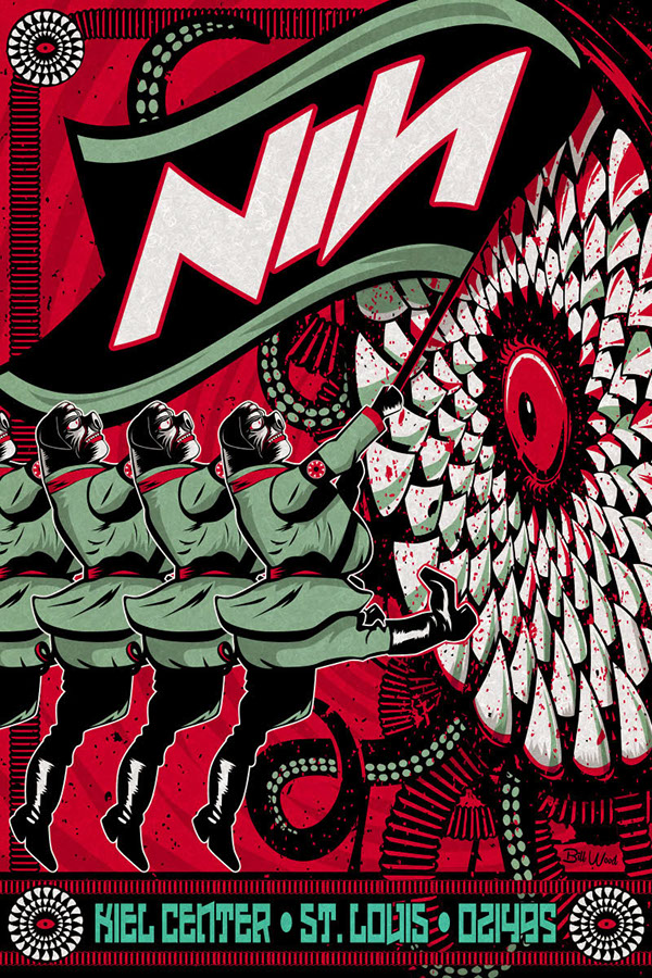 Nine Inch Nails poster art by Bill Wood.