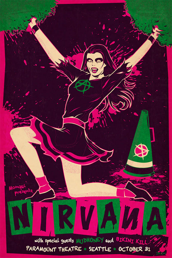 Nirvana poster art by Bill Wood.
