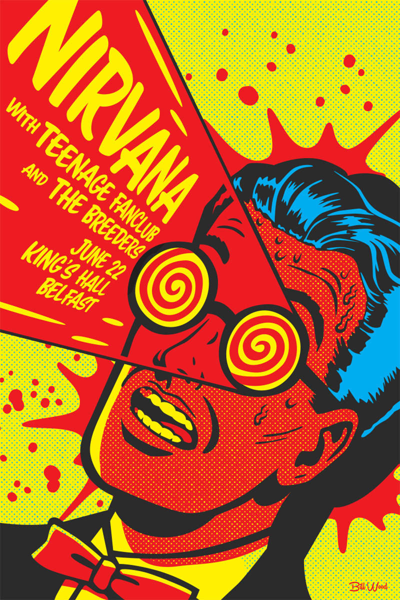 Nirvana poster art by Bill Wood.
