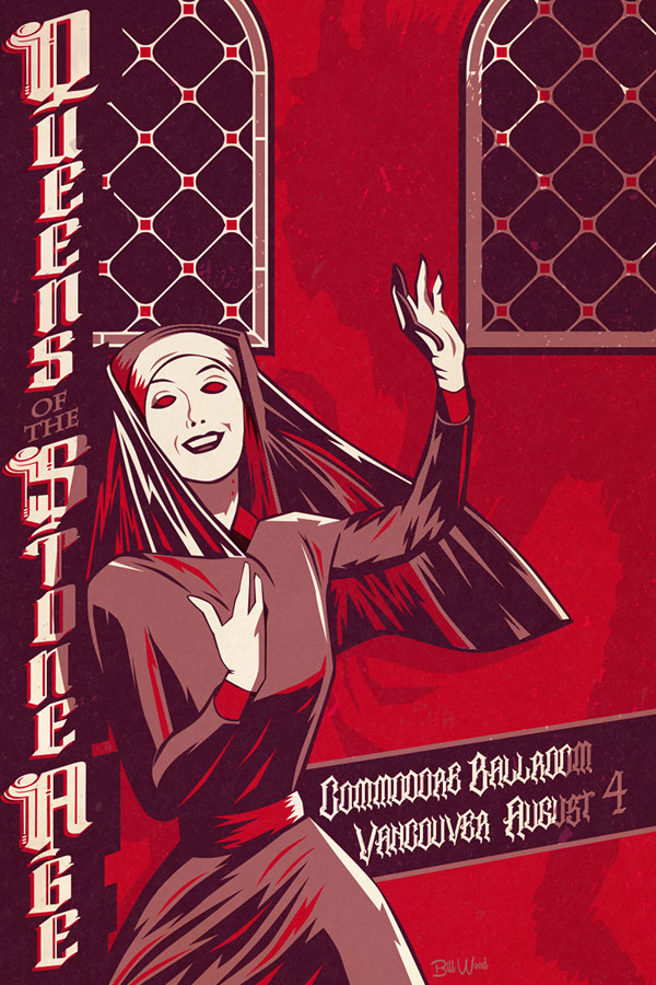 Queens of the Stone Age poster art by Bill Wood.