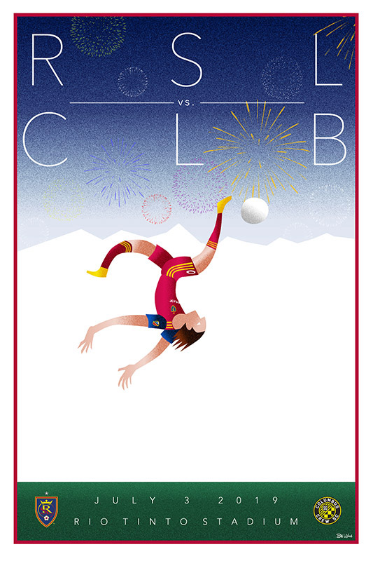 Real Salt Lake soccer art by Bill Wood.