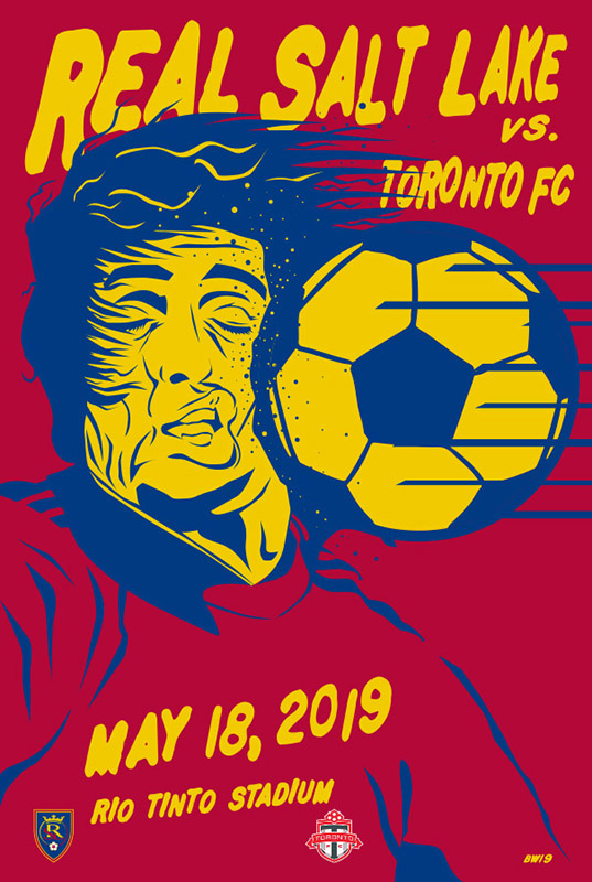 Real Salt Lake soccer art by Bill Wood.