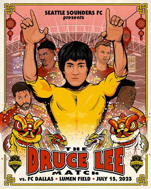 Seattle Sounders FC soccer poster art by Bill Wood.