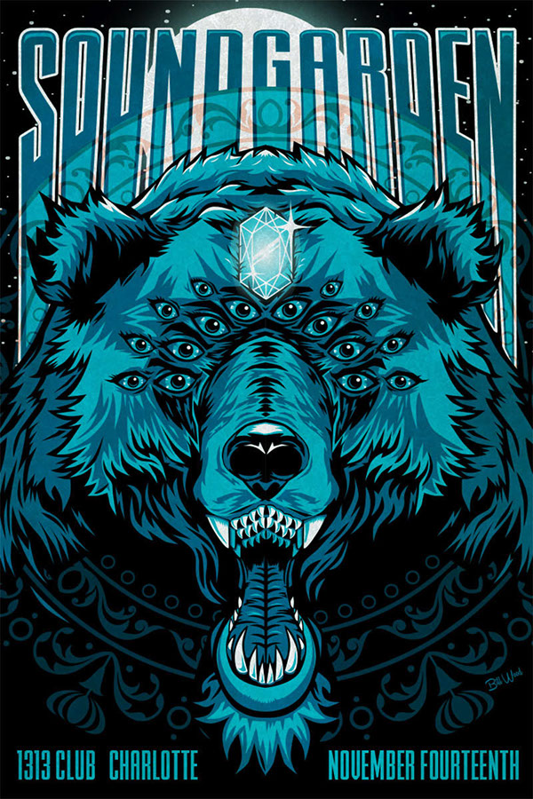 Soundgarden poster art by Bill Wood.