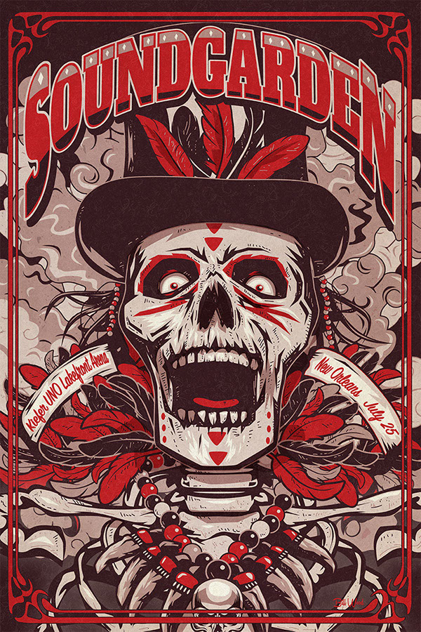 Soundgarden poster art by Bill Wood.