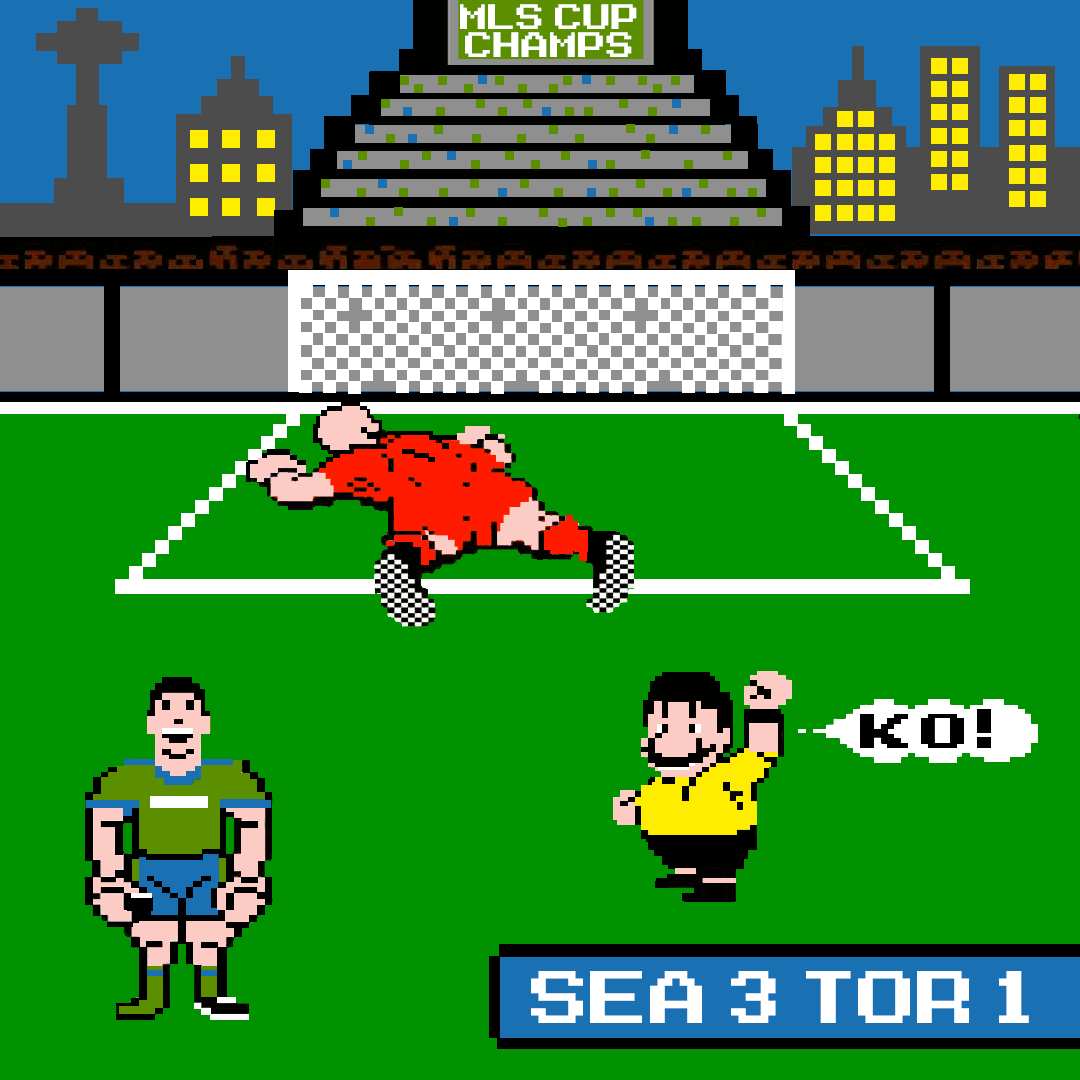 Seattle Sounders FC soccer poster art by Bill Wood.