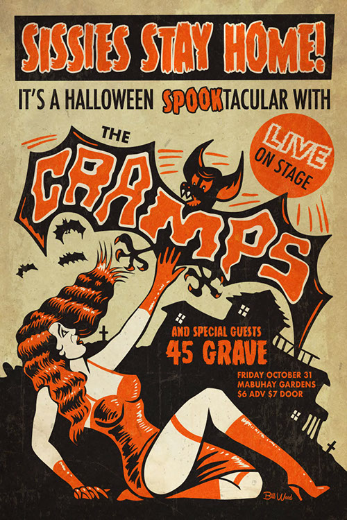 The Cramps poster art by Bill Wood.