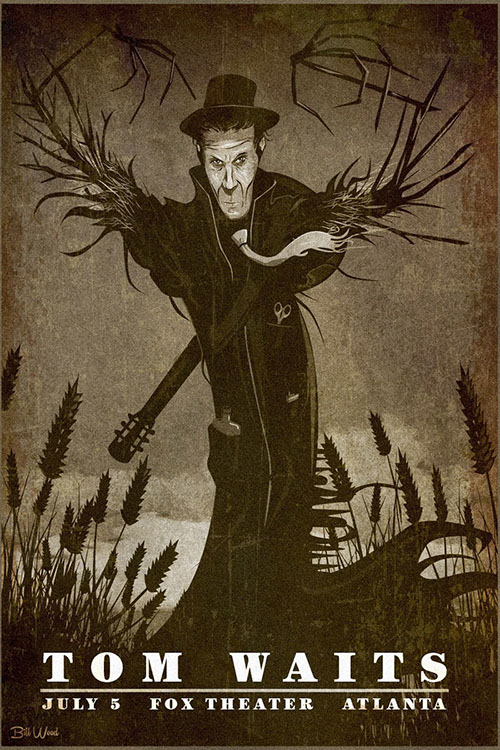 Tom Waits poster art by Bill Wood.