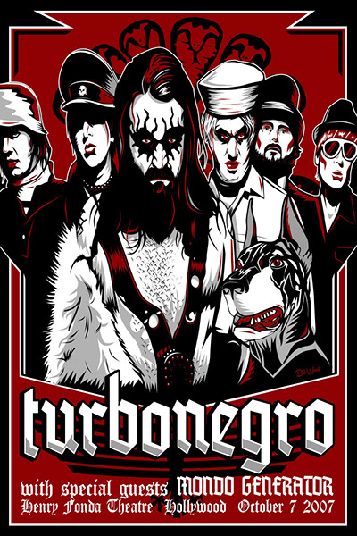 Turbonegro poster art by Bill Wood.