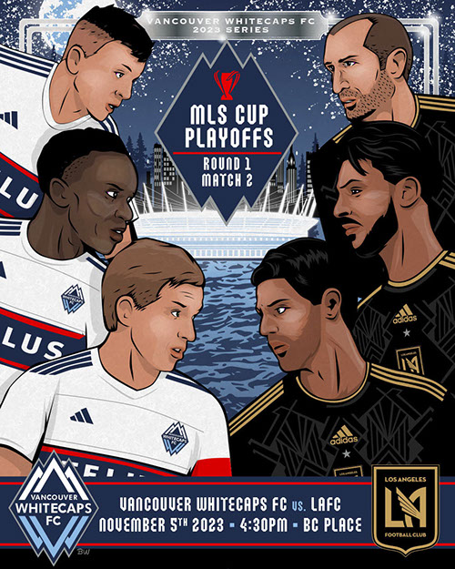 Seattle Sounders FC soccer poster art by Bill Wood.