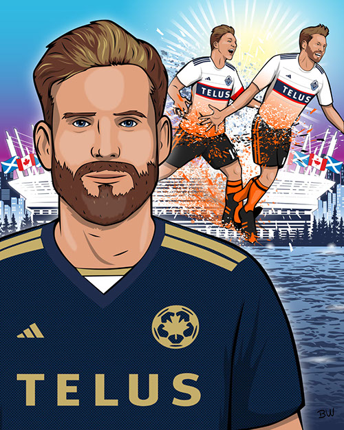 Seattle Sounders FC soccer poster art by Bill Wood.