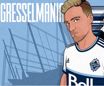 Vancouver Whitecaps FC art by Bill Wood.