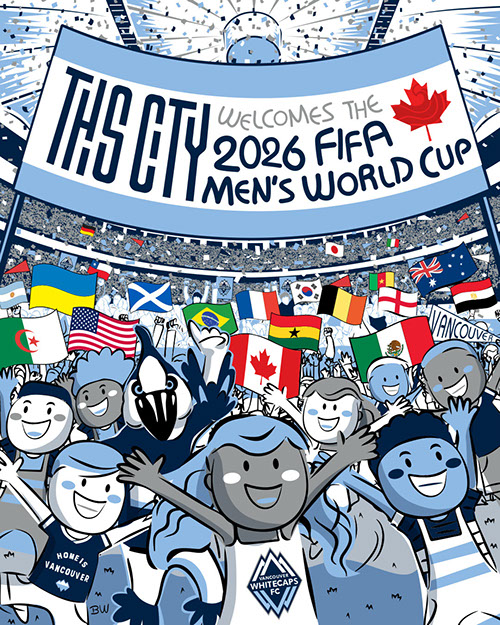 Seattle Sounders FC soccer poster art by Bill Wood.