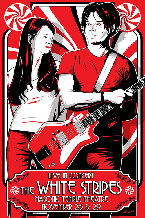 White Stripes poster art by Bill Wood.