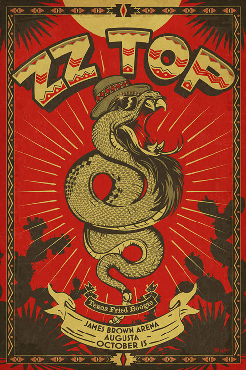 ZZ Top poster art by Bill Wood.